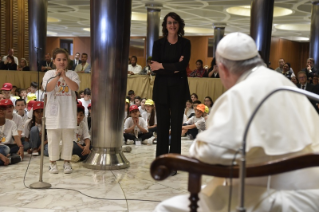 14-To children participating in the &#x201c;Children&#x2019;s Train&#x201d; initiative organized by the Pontifical Council for Culture