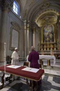 17-Vesperfeier mit dem Erzbischof von Canterbury zum Gedenken des 50. Jahrestags der Begegnung zwischen Papst Paul VI. und Erzbischof Michael Ramsey