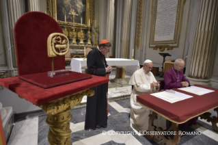 23-C&#xe9;l&#xe9;bration des V&#xea;pres avec l&#x2019;archev&#xea;que de Canterbury, en comm&#xe9;moration du 50e anniversaire de la rencontre entre le pape Paul VI et le primat de l&#x2019;&#xc9;glise anglicane Michael Ramsey