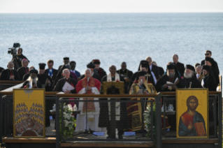 10-Viaje apost&oacute;lico a T&uuml;rkiye: Encuentro ecum&eacute;nico de oraci&oacute;n cerca de las excavaciones arqueol&oacute;gicas de la antigua Bas&iacute;lica de San Ne&oacute;fito en İznik 
