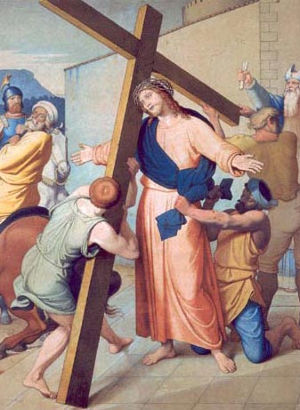 Gesù è caricato della Croce: VII Stazione