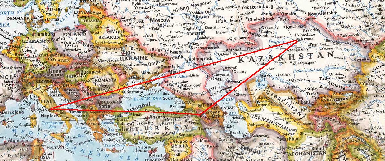To see a map in detail, click on Kazakhstan or Armenia