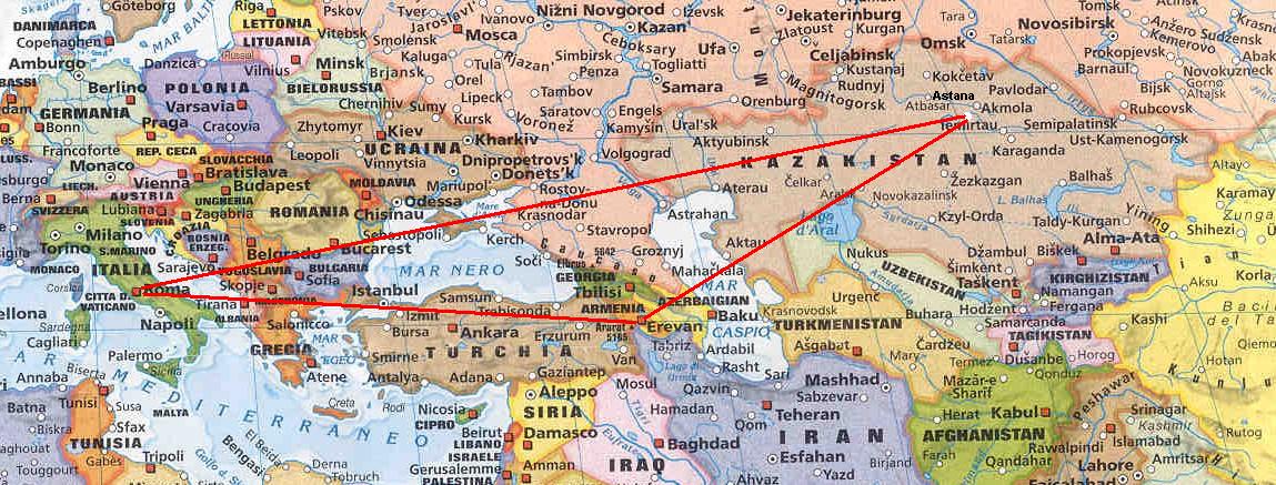 Per visionare una piantina dettagliata, cliccare su Kazakistan o Armenia